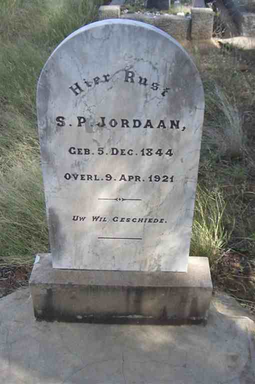 JORDAAN S.P. 1844-1921