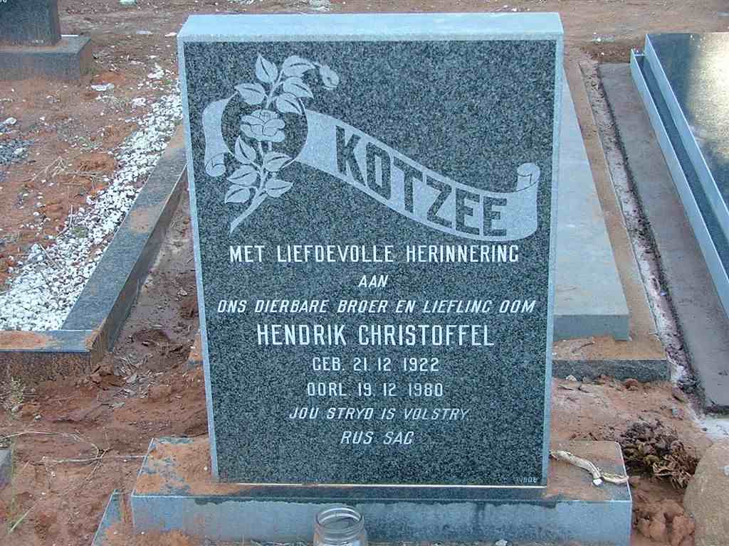 KOTZEE Hendrik Christoffel 1922-1980