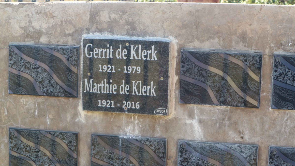 KLERK Gerrit, de 1921-1979 &amp; Marthie 1921-2016