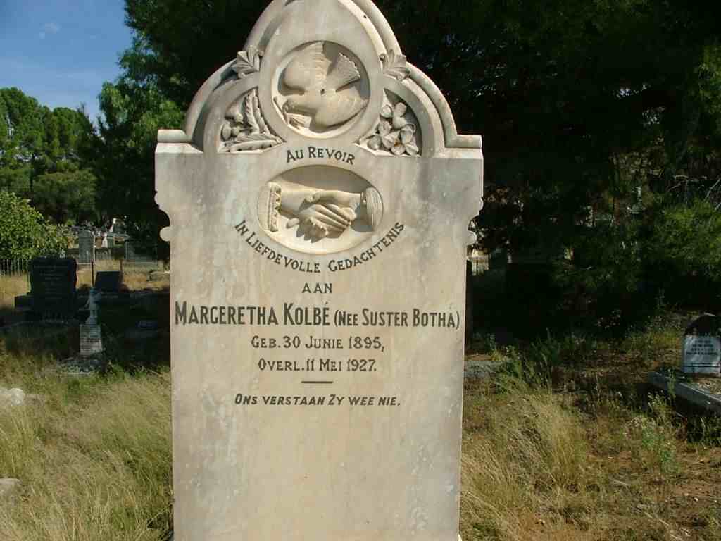 KOLBE Margeretha nee BOTHA 1895-1927