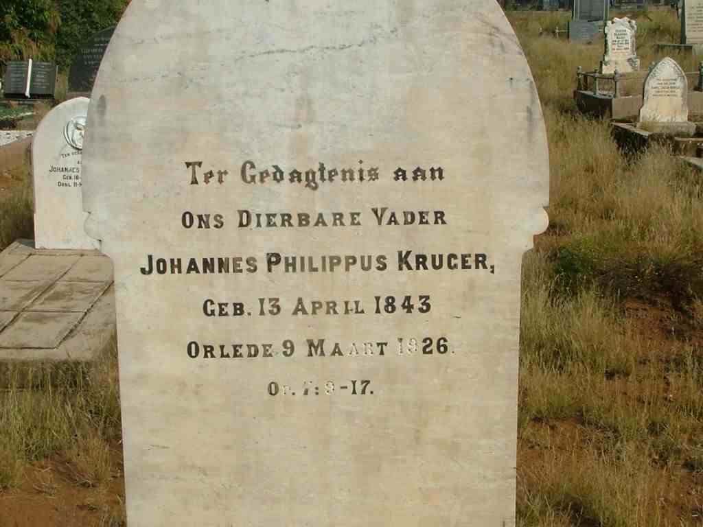 KRUGER Johannes Philippus 1843-1926