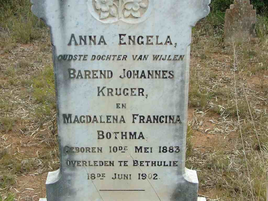 KRUGER Anna Engela 1883-1902