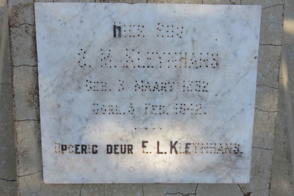 KLEYNHANS S.M. 1882-1942