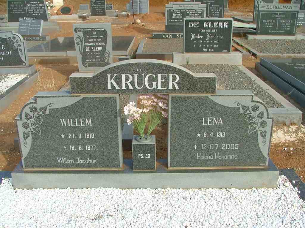 KRÜGER Willem Jacobus 1910-1977 &amp; Helena Hendrina 1913-2005
