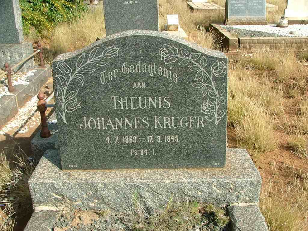 KRUGER Theunis Johannes 1869-1945