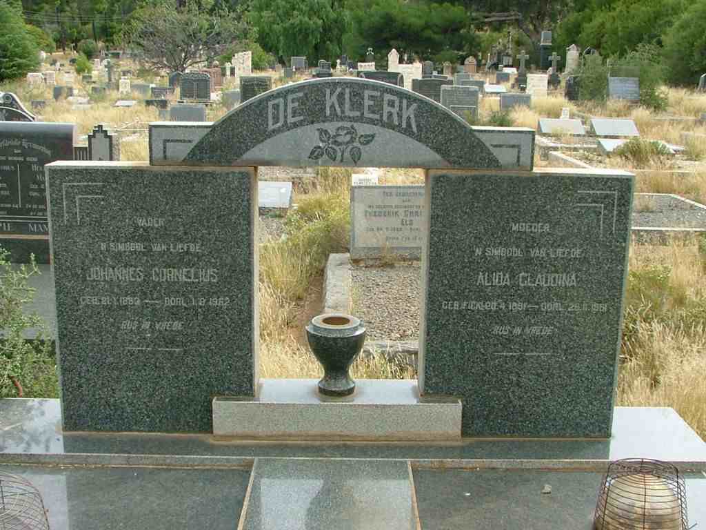 KLERK Johannes Cornelius, de 1882-1962 &amp; Alida Claudina 1881-1961