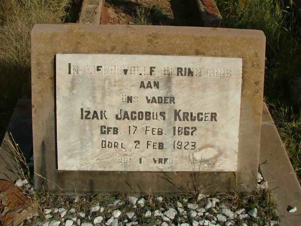 KRUGER Izak Jacobus 1862-1923