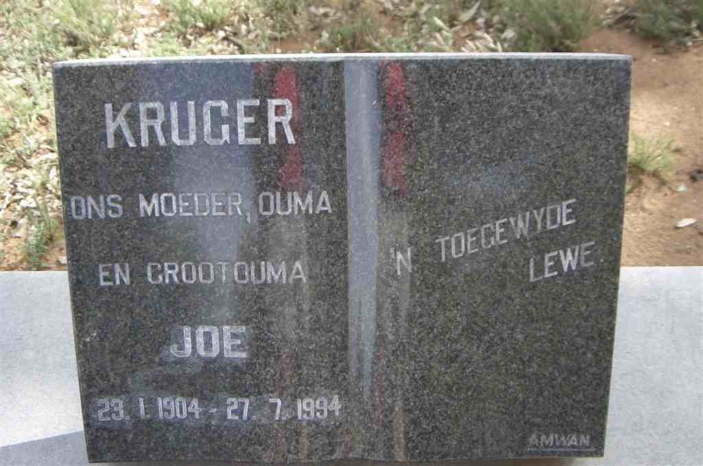 KRUGER Joe 1904-1994