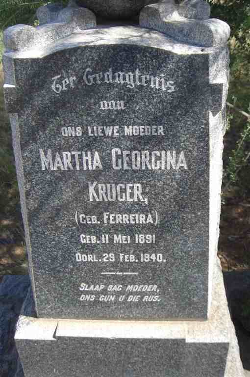 KRUGER Martha Georgina nee FERREIRA 1891-1940