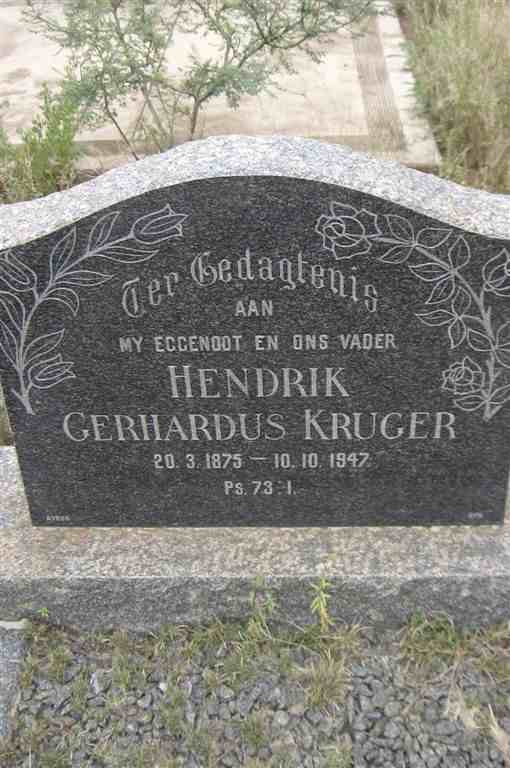 KRUGER Hendrik Gerhardus 1875-1947