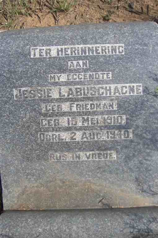 LABUSCHAGNE Jessie nee FRIEDMAN 1910-1940