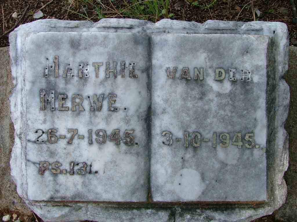 MERWE Marthie, van der 1945-1945