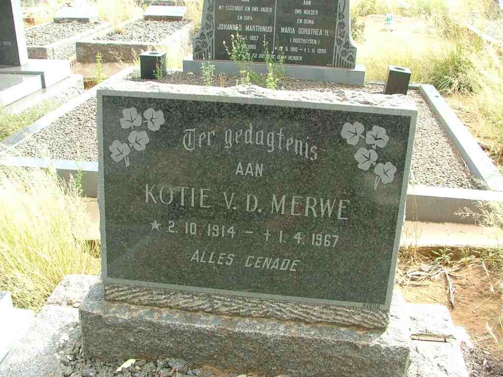 MERWE Kotie, v.d. 1914-1967