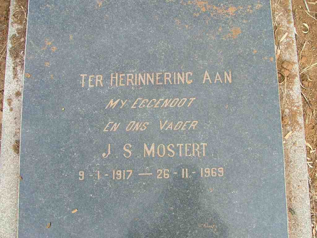 MOSTERT J.S. 1917-1969