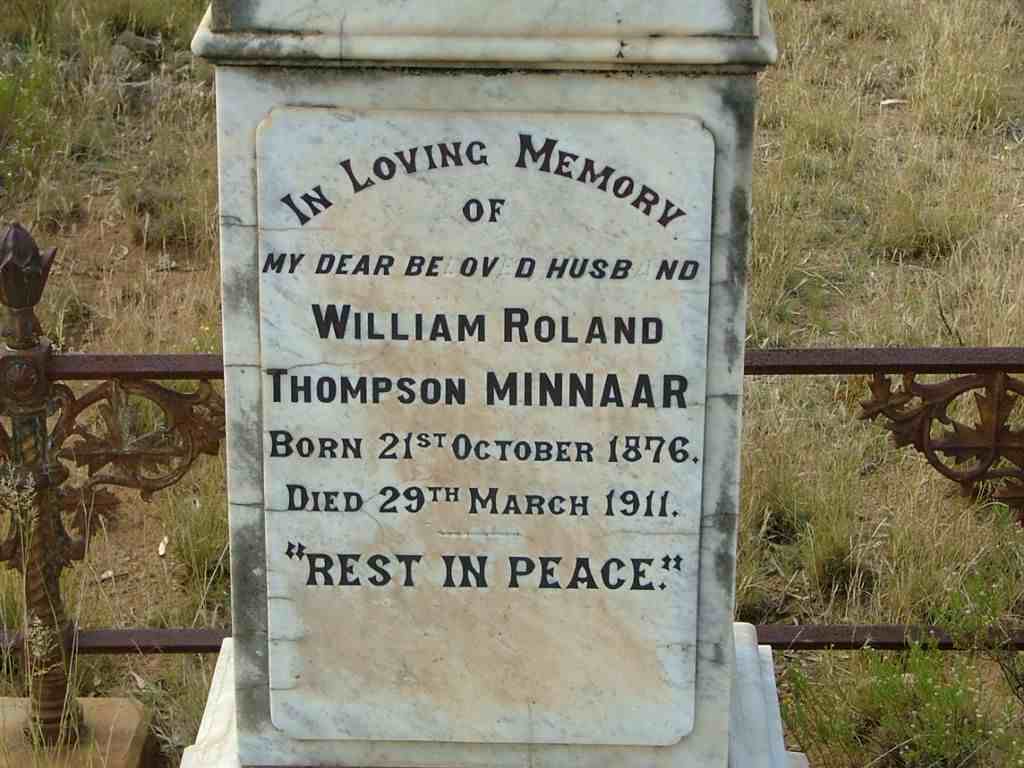 MINNAAR William Roland Thompson 1876-1911