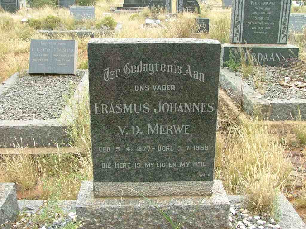 MERWE Erasmus Johannes, v.d. 1877-1958