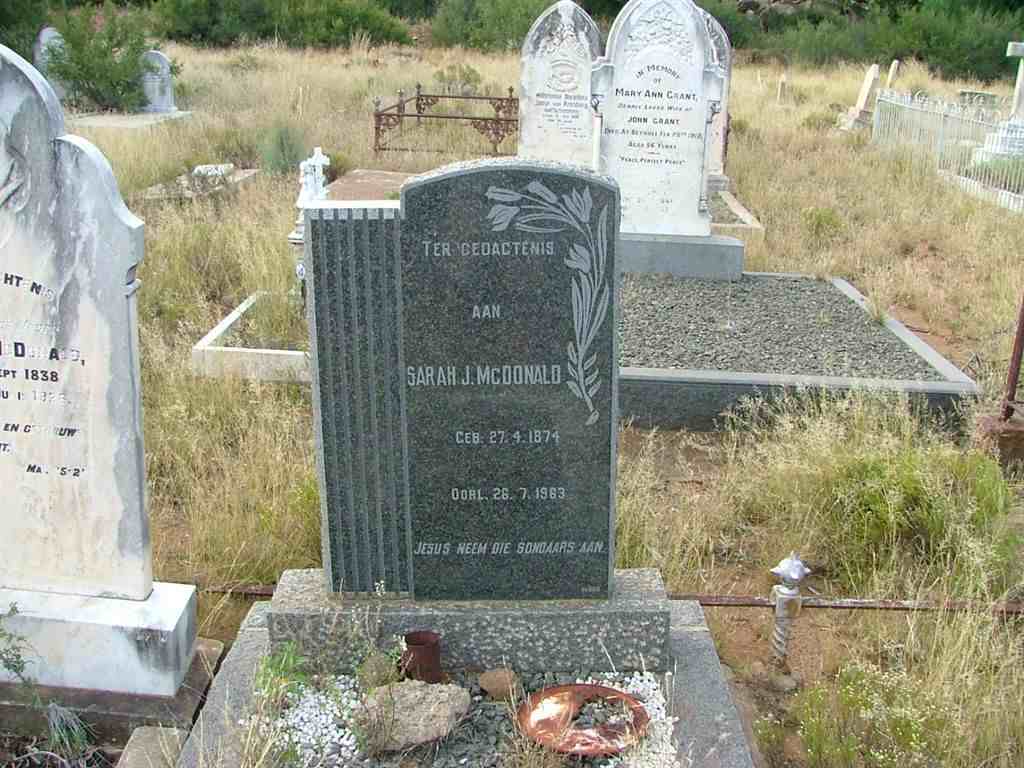 McDONALD Sarah J. 1874-1963