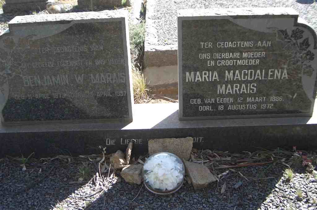MARAIS Benjamin W. 1873-1957 &amp; Maria Magdalena VAN EEDEN 1886-1972