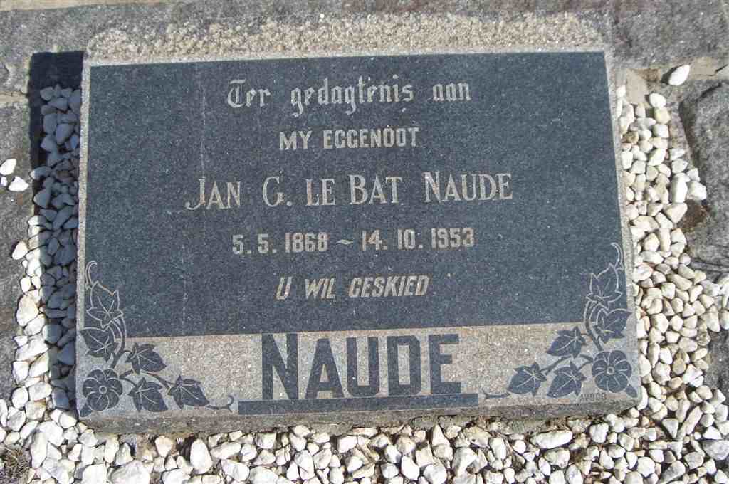 NAUDE Jan G. Le Bat 1868-1953
