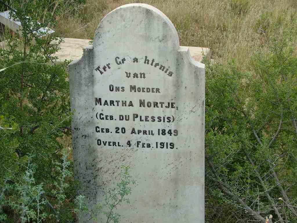 NORTJE Martha nee DU PLESSIS 1849-1919