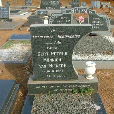 NIEKERK Gert Petrus Münnich, van 1937-1976