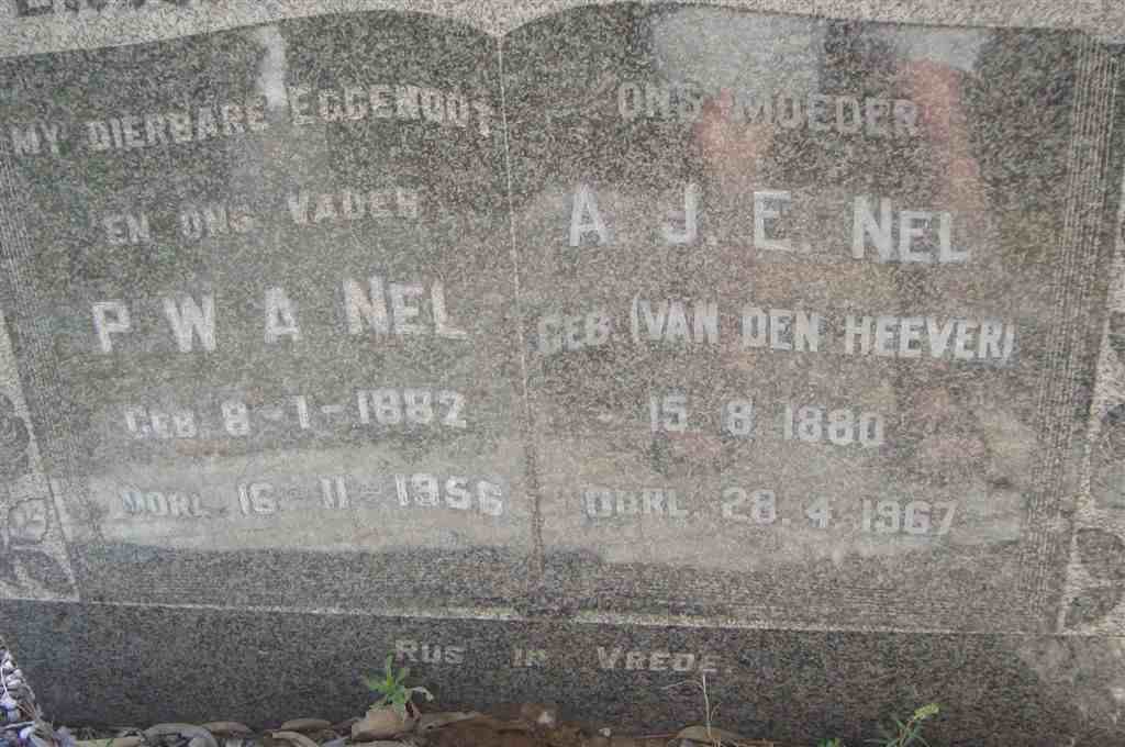 NEL P.W.A. 1882-1956 &amp; A.J.E. VAN DEN HEEVER 1880-1967