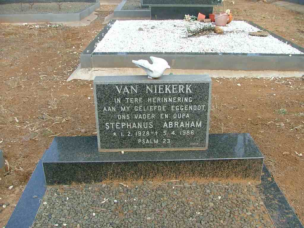 NIEKERK Stephanus Abraham, van 1928-1986