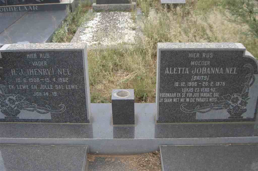 NEL H.J. 1908-1962 &amp; Aletta Johanna BRITS 1906-1975