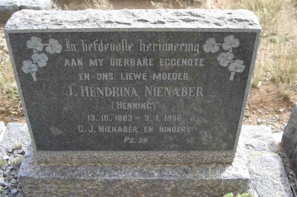 NIENABER J. Hendrina nee HENNING 1883-1956