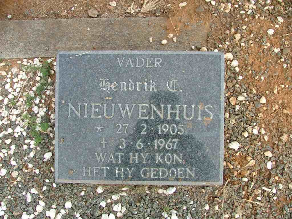 NIEUWENHUIS Hendrik C. 1905-1967