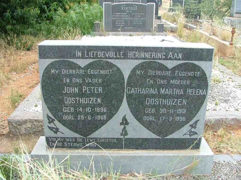 OOSTHUIZEN John Peter 1896-1965 &amp; Catharina Martha Helena 1901-1996