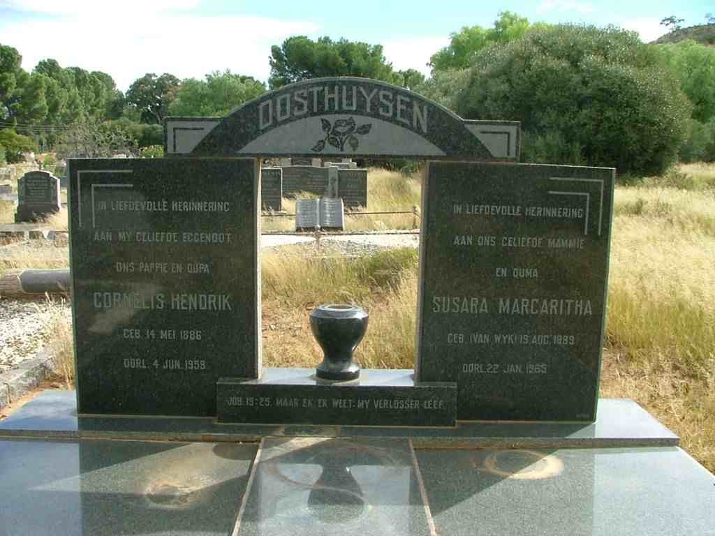 OOSTHUYSEN Cornelis Hendrik 1886-1959 &amp; Susara Margaritha VAN WYK 1889-1965
