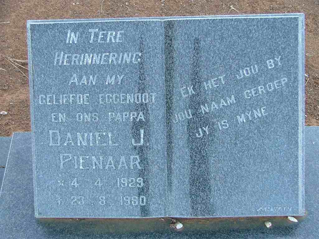 PIENAAR Daniel J. 1929-1980