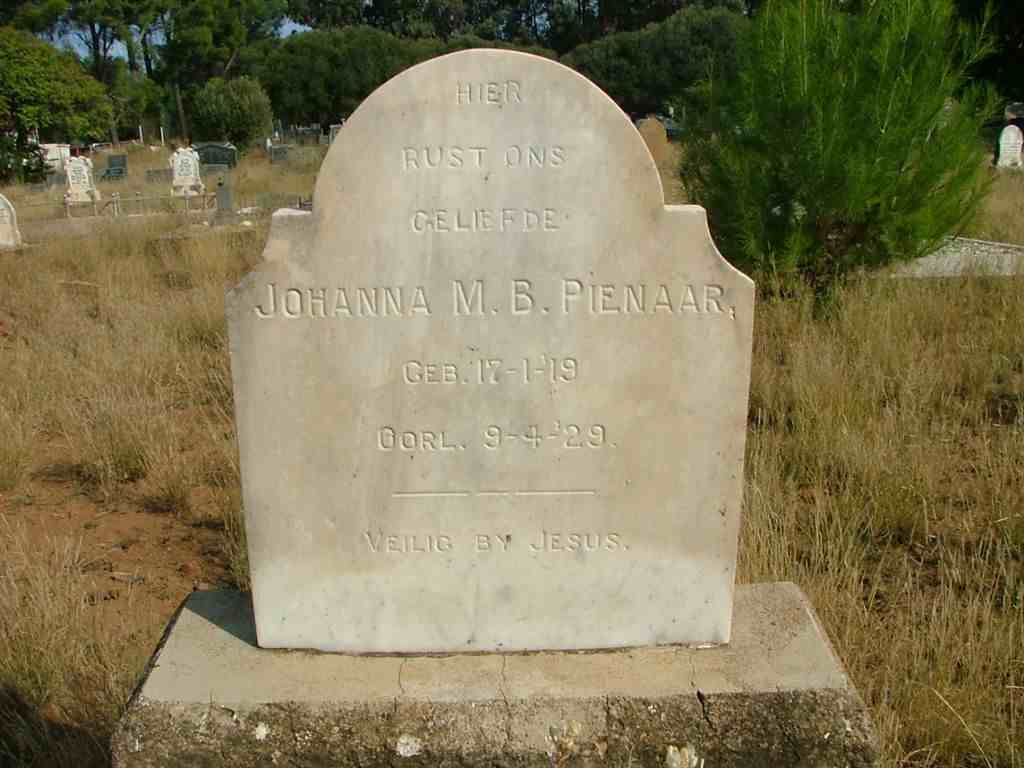 PIENAAR Johanna M.B. 1919-1929