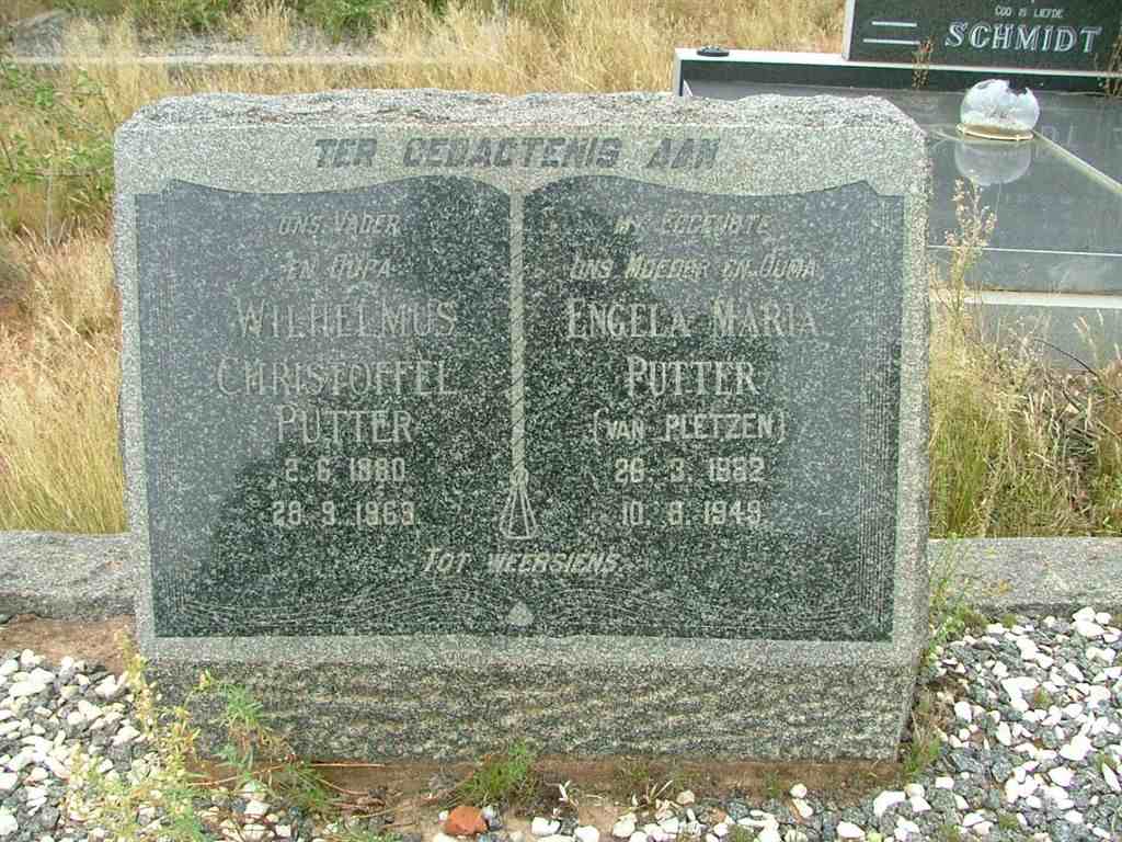 PUTTER Wilhelmus Christoffel 1880-1969 &amp; Engela Maria VAN PLETZEN 1882-1949