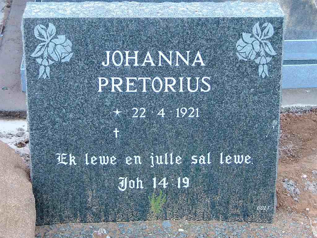 PRETORIUS Johanna 1921-