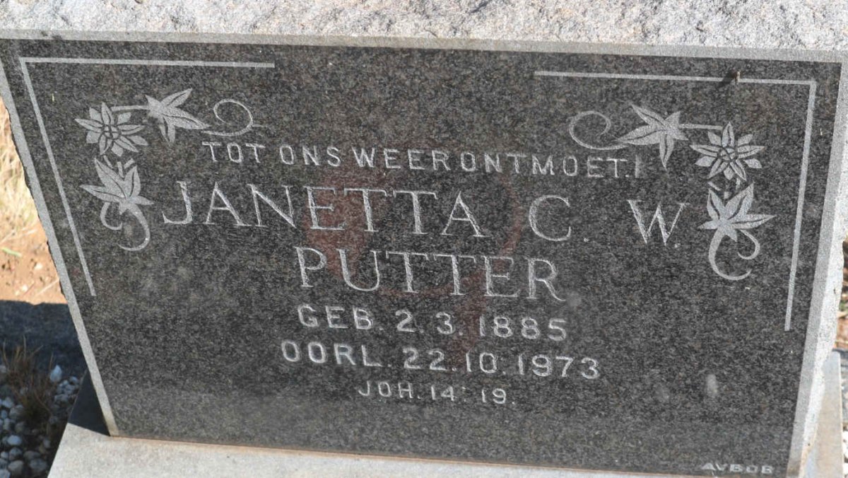 PUTTER Janetta C.W. 1885-1973