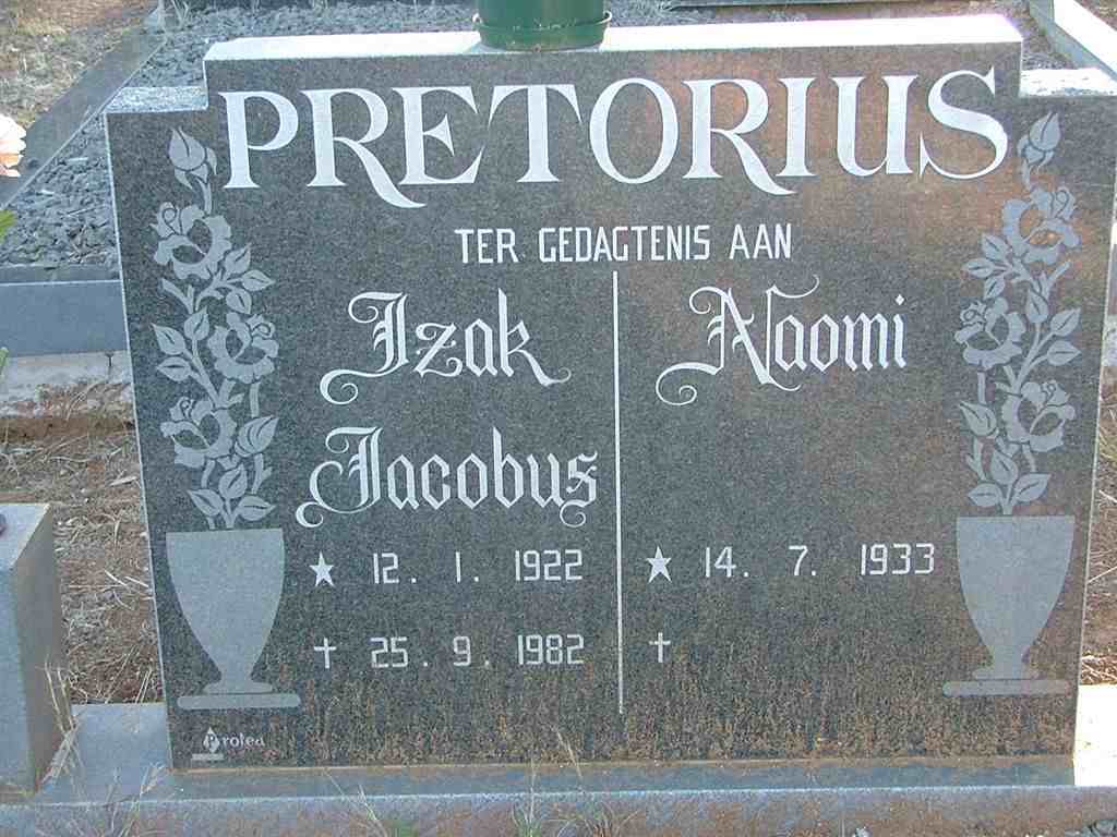 PRETORIUS Izak Jacobus 1922-1982 &amp; Naomi 1933-