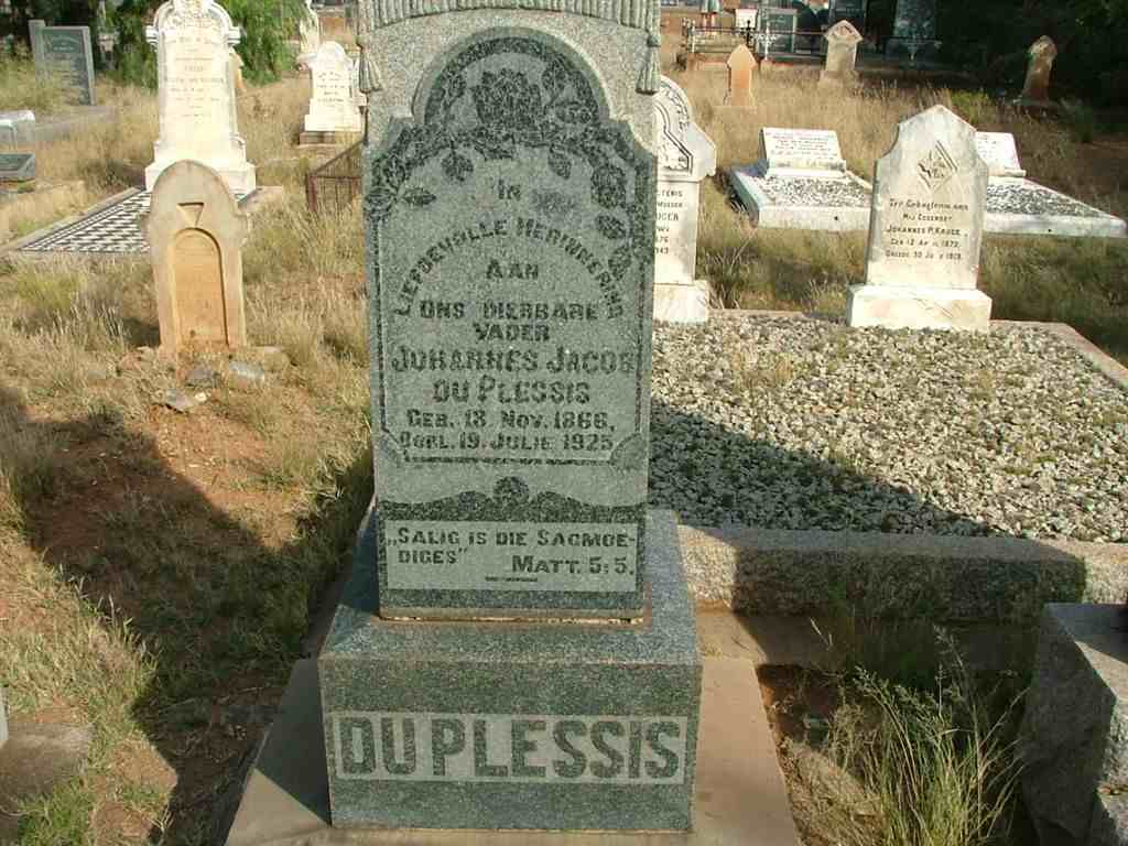 PLESSIS Johannes Jacob, du 1866-1925
