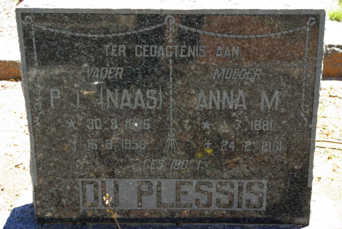 PLESSIS P.I., du 1876-1958 &amp; Anna M. 1881-1961