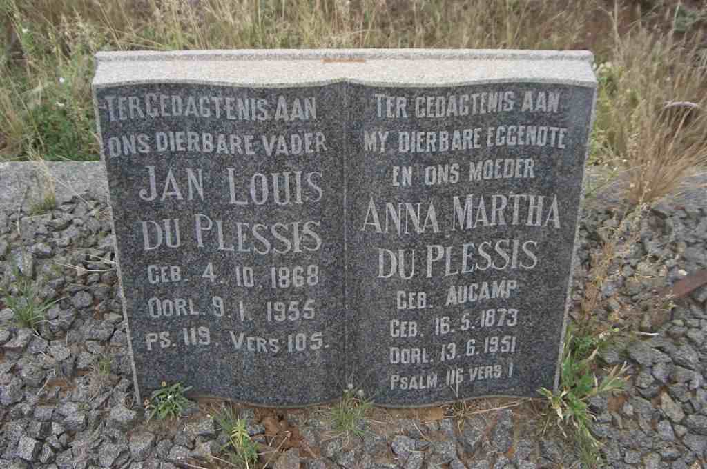 PLESSIS Jan Louis, du 1868-1955 &amp; Anna Martha AUCAMP 1873-1951