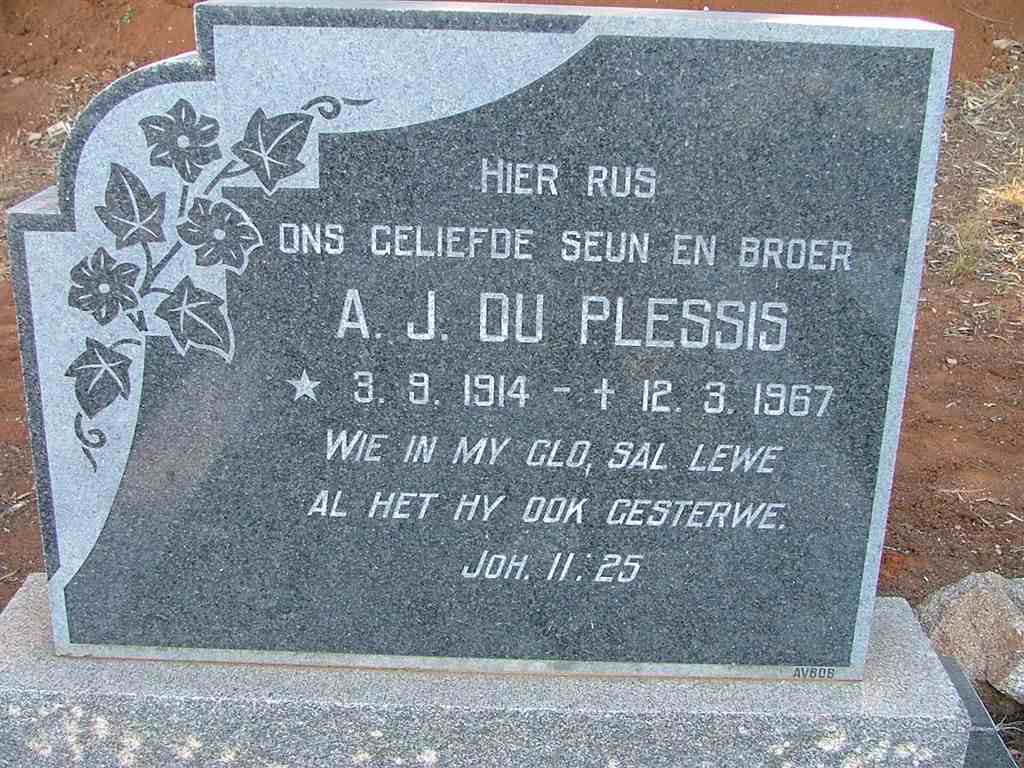 PLESSIS A.J., du 1914-1967