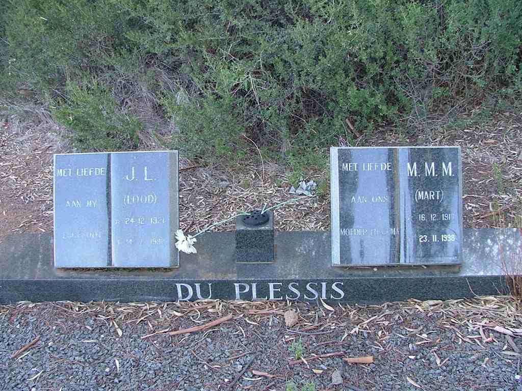 PLESSIS J.L., du 1921-1982 &amp; M.M.M. 1917-1998