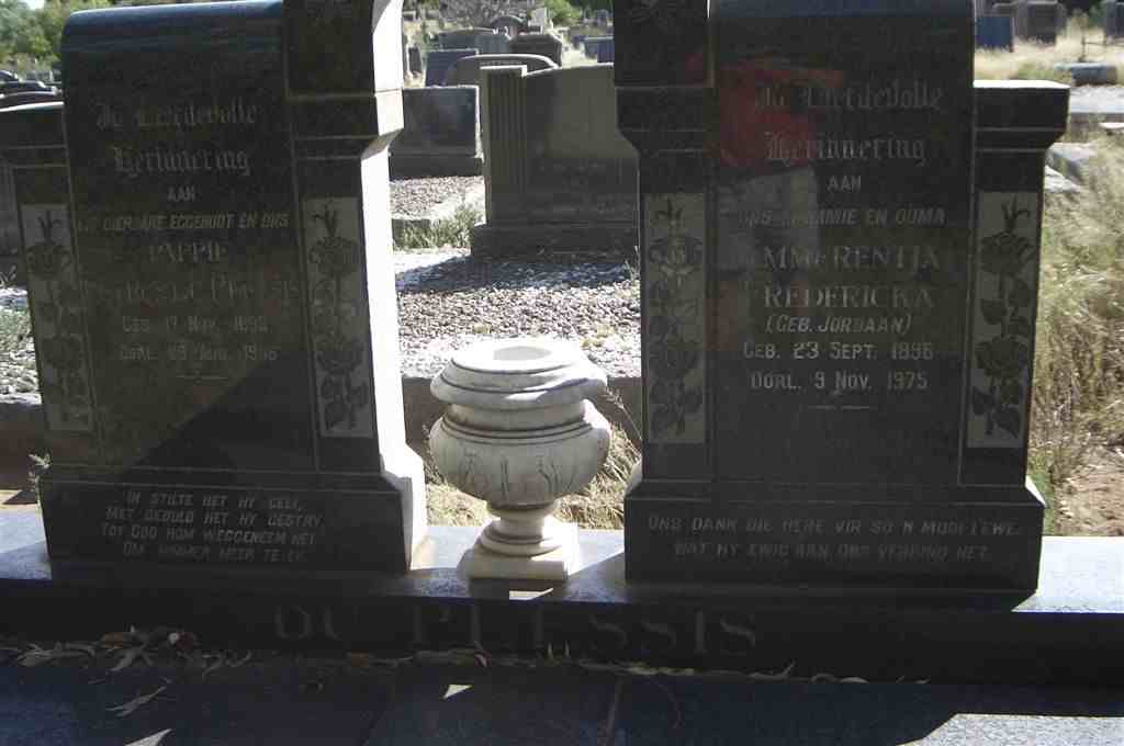 PLESSIS Petrus, du 1896-1956 &amp; Emmerentia Fredericka JORDAAN 1896-1975