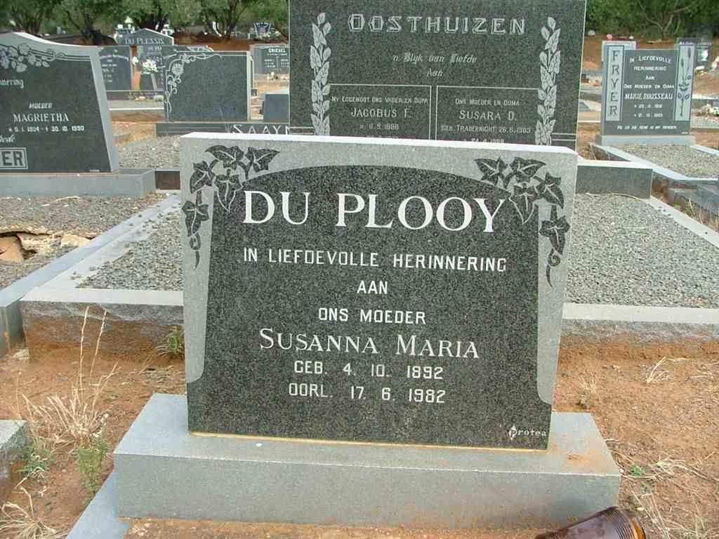 PLOOY Susanna Maria, du 1892-1982