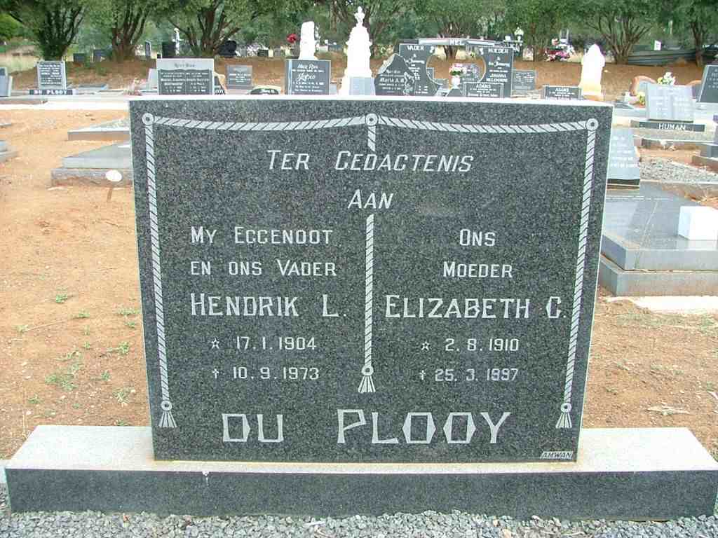 PLOOY Hendrik L., du 1904-1973 &amp; Elizabeth C. 1910-1997