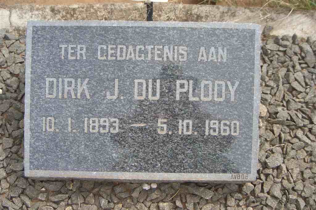 PLOOY Dirk J., du 1893-1960