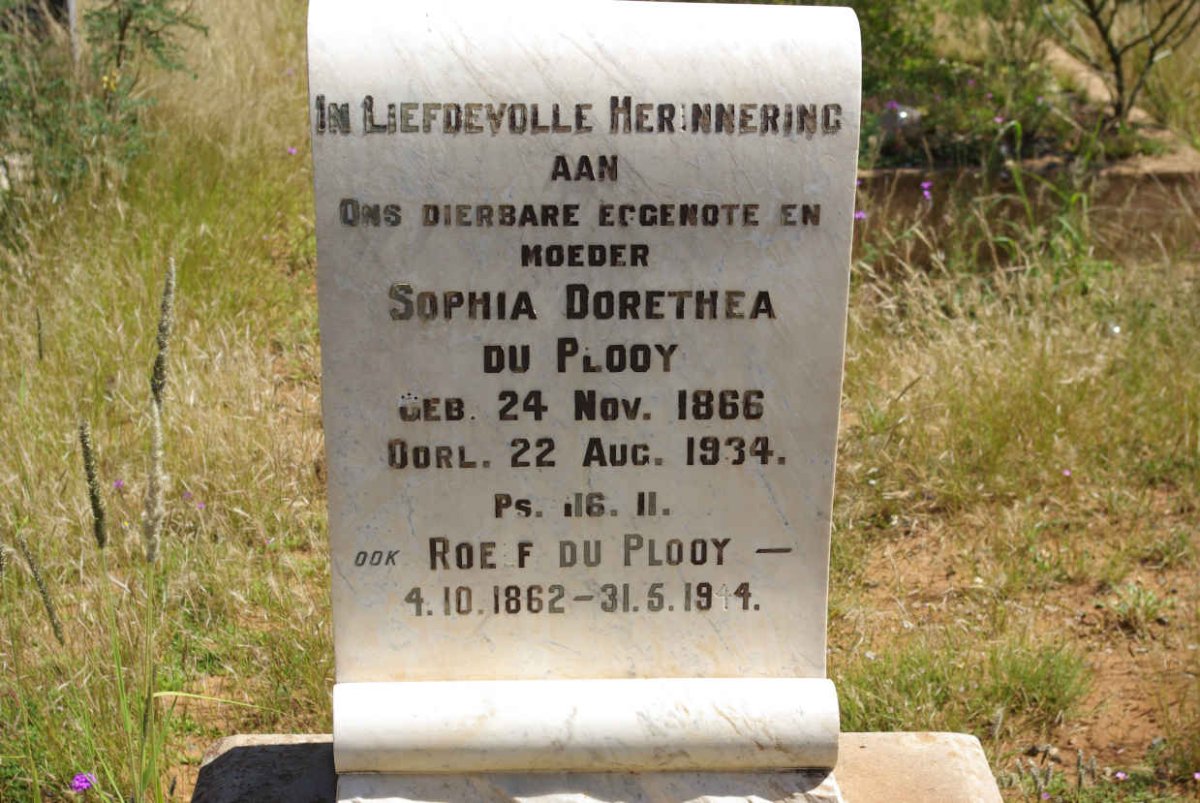 PLOOY Roelf, du 1862-1944 &amp; Sophia Dorethea 1866-1934