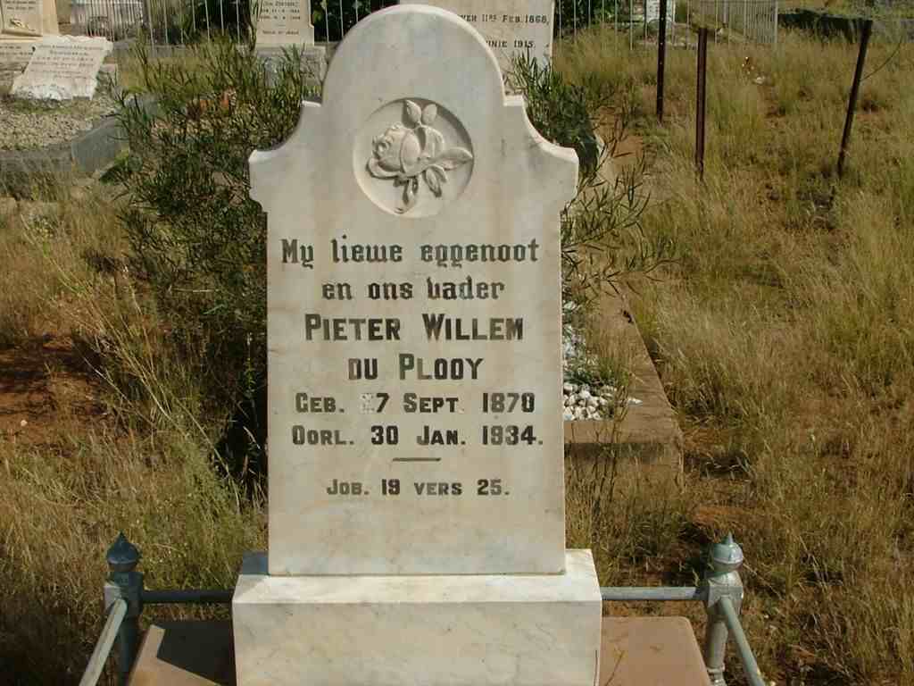 PLOOY Pieter Willem, du 1870-1934