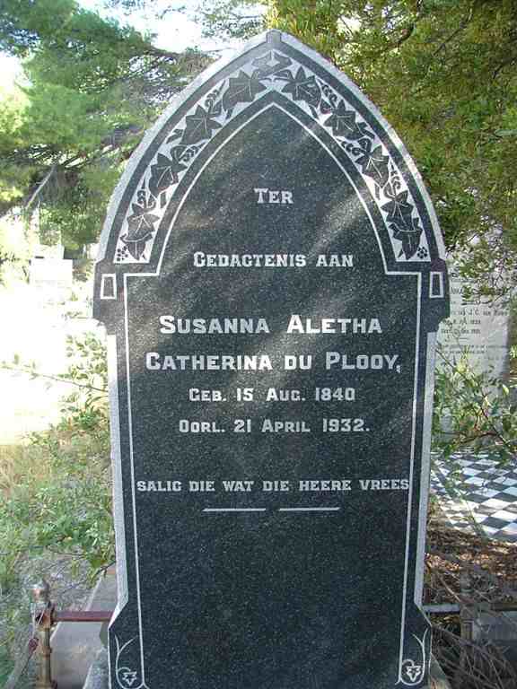 PLOOY Susanna Aletha Catherina, du 1840-1932